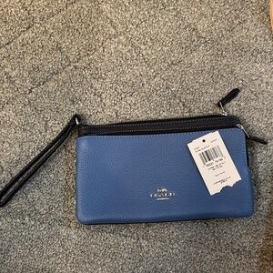 Coach Two-Tone Blue and Dark Navy Wristlet